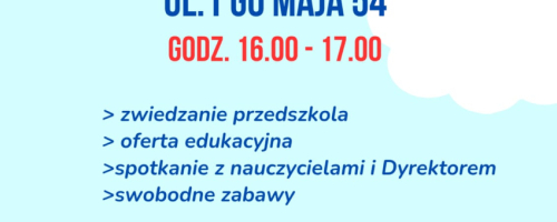 DZIEŃ OTWARTY W PRZEDSZKOLU - OGŁOSZENIE